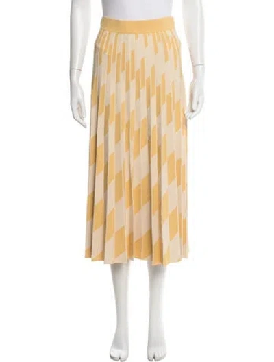 Pre-owned Tory Sport Printed Midi Length Skirt In Yellow