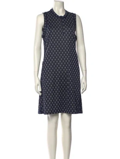 Pre-owned Tory Sport Printed Mini Dress In Blue