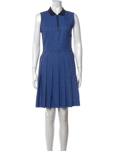 Pre-owned Tory Sport Printed Mini Dress In Blue