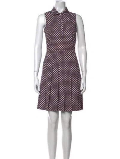 Pre-owned Tory Sport Printed Mini Dress In Brown