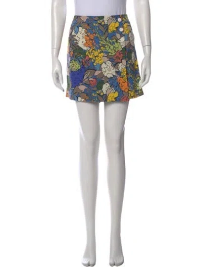 Pre-owned Tory Sport Printed Mini Shorts In Blue