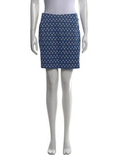Pre-owned Tory Sport Printed Mini Skirt In Blue