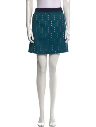 Pre-owned Tory Sport Printed Mini Skirt In Green