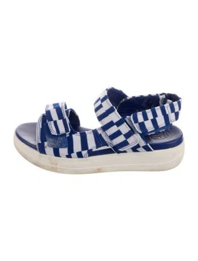 Pre-owned Tory Sport Printed Sandals In Blue
