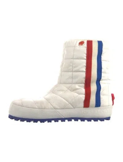 Pre-owned Tory Sport Printed Snow Boots In White