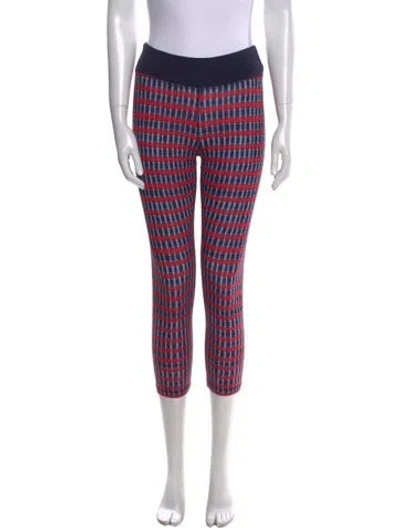 Pre-owned Tory Sport Printed Straight Leg Pants In Blue