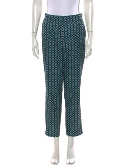 Pre-owned Tory Sport Printed Straight Leg Pants In Blue
