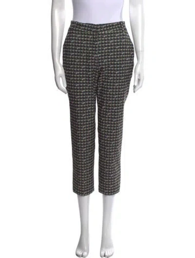 Pre-owned Tory Sport Printed Straight Leg Pants In Green