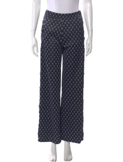 Pre-owned Tory Sport Printed Wide Leg Pants In Blue