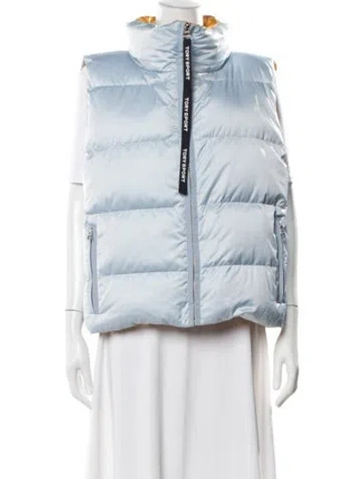 Pre-owned Tory Sport Reversible Down Jacket In Blue