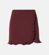 Tory Sport Ruffled Skort In Burgundy