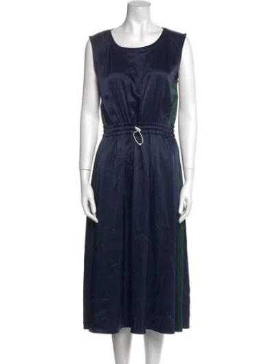 Pre-owned Tory Sport Scoop Neck Midi Length Dress In Blue