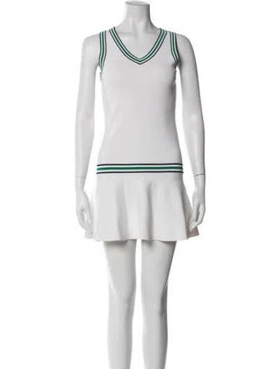 Pre-owned Tory Sport Scoop Neck Mini Dress In White