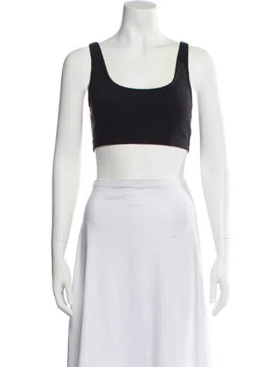 Pre-owned Tory Sport Scoop Neck Sleeveless Crop Top In Blue