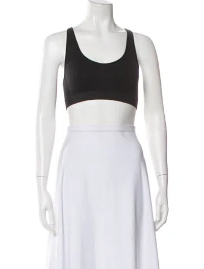 Pre-owned Tory Sport Scoop Neck Sleeveless Sports Bra In Black