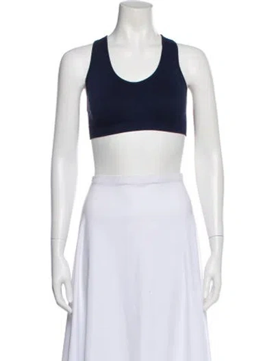 Pre-owned Tory Sport Scoop Neck Sleeveless Sports Bra In Blue