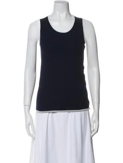 Pre-owned Tory Sport Scoop Neck Sleeveless Top In Blue