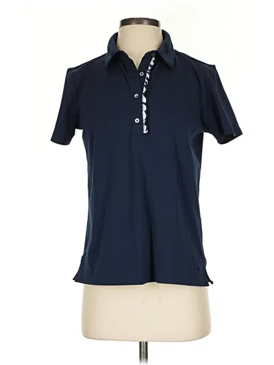 Pre-owned Tory Sport Short Sleeve Blouse In Blue