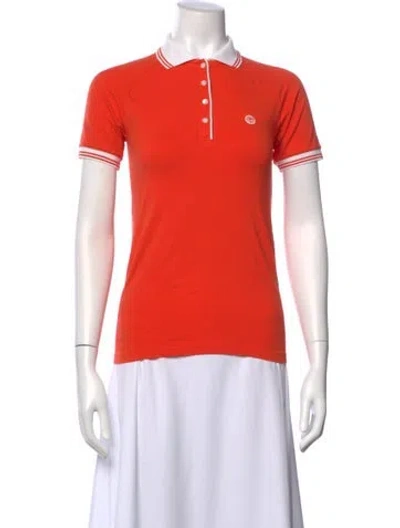 Pre-owned Tory Sport Short Sleeve Polo In Orange