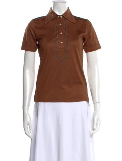Pre-owned Tory Sport Short Sleeve Polo W/ Tags In Brown