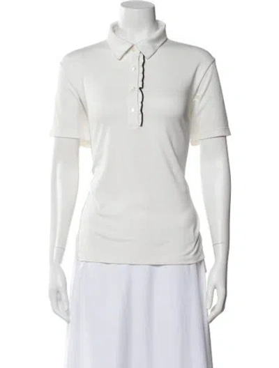 Pre-owned Tory Sport Short Sleeve Polo In White