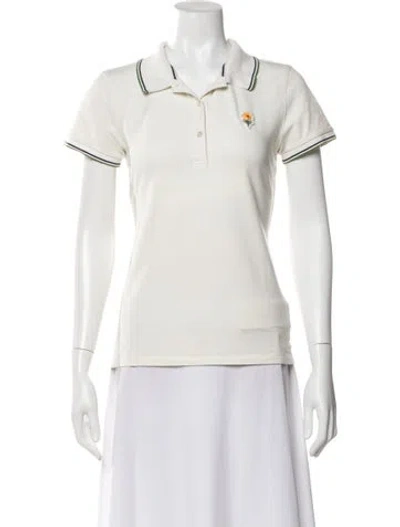 Pre-owned Tory Sport Short Sleeve Polo In White
