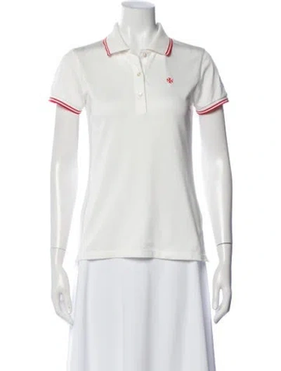 Pre-owned Tory Sport Short Sleeve Polo In White