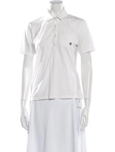 Pre-owned Tory Sport Short Sleeve Polo In White
