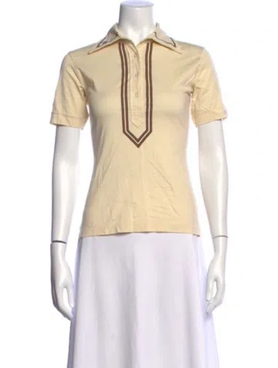 Pre-owned Tory Sport Short Sleeve Polo In Yellow