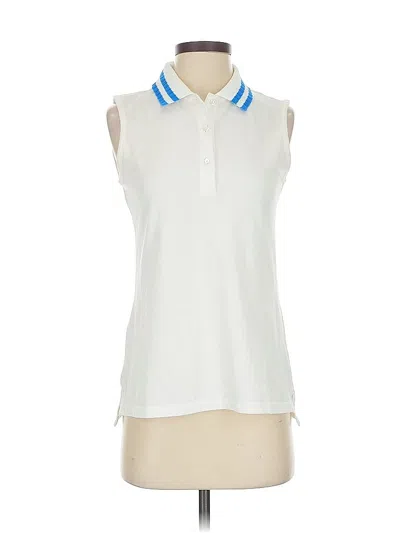 Pre-owned Tory Sport Sleeveless Button Down Shirt In White