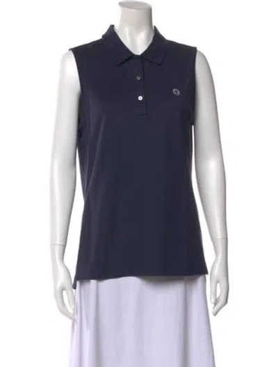 Pre-owned Tory Sport Sleeveless Polo In Blue