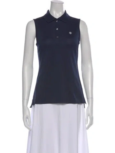 Pre-owned Tory Sport Sleeveless Polo In Blue