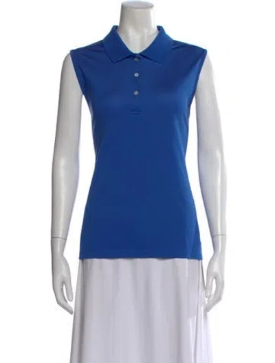 Pre-owned Tory Sport Sleeveless Polo In Blue