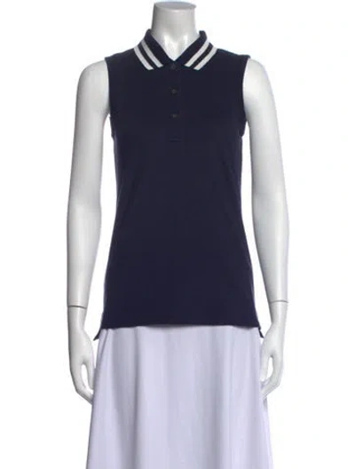 Pre-owned Tory Sport Sleeveless Polo In Blue