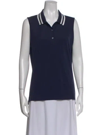 Pre-owned Tory Sport Sleeveless Polo W/ Tags In Blue