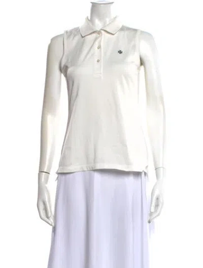 Pre-owned Tory Sport Sleeveless Polo In White