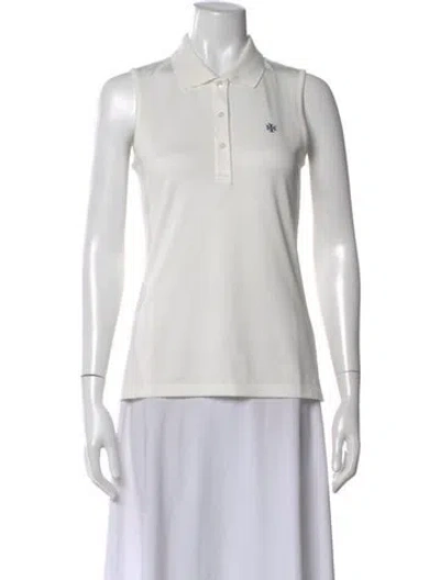 Pre-owned Tory Sport Sleeveless Polo In White
