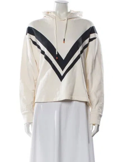 Pre-owned Tory Sport Striped Crew Neck Hoodie In Neutral