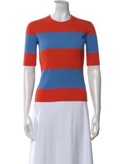 Pre-owned Tory Sport Striped Crew Neck Top In Blue