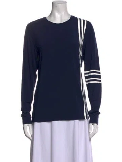 Pre-owned Tory Sport Striped Crew Neck T-shirt In Blue