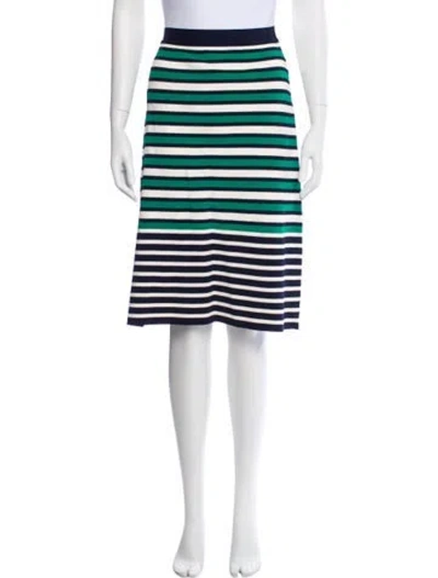 Pre-owned Tory Sport Striped Knee-length Skirt In White