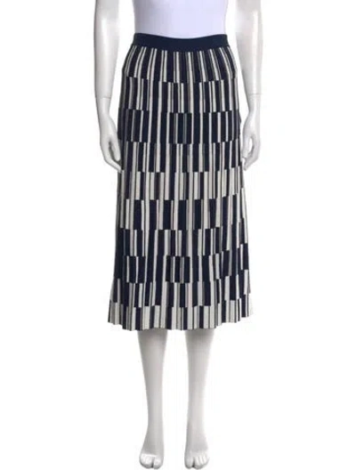 Pre-owned Tory Sport Striped Midi Length Skirt In Blue