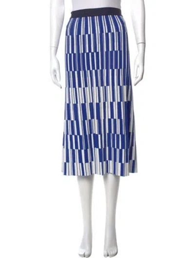 Pre-owned Tory Sport Striped Midi Length Skirt In Blue