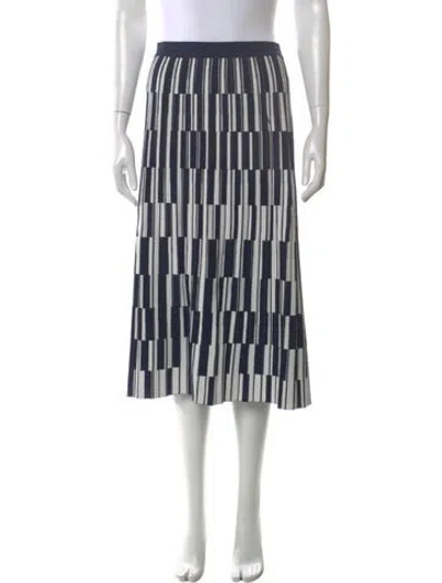 Pre-owned Tory Sport Striped Midi Length Skirt In Blue