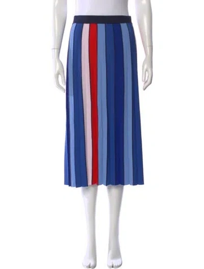 Pre-owned Tory Sport Striped Midi Length Skirt In Blue