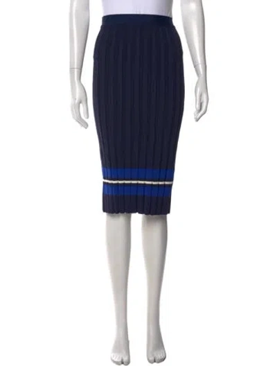 Pre-owned Tory Sport Striped Midi Length Skirt In Blue