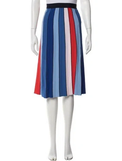 Pre-owned Tory Sport Striped Midi Length Skirt In Blue