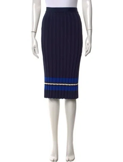 Pre-owned Tory Sport Striped Midi Length Skirt In Blue