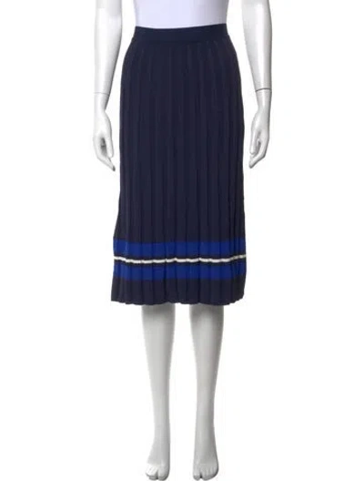 Pre-owned Tory Sport Striped Midi Length Skirt In Blue