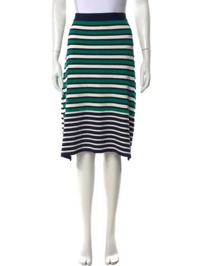 Pre-owned Tory Sport Striped Midi Length Skirt In Blue